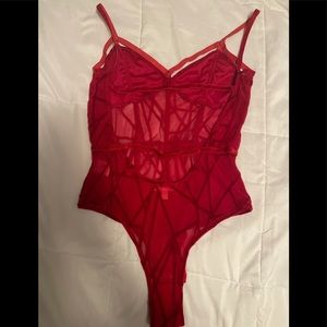 Red bodysuit open back